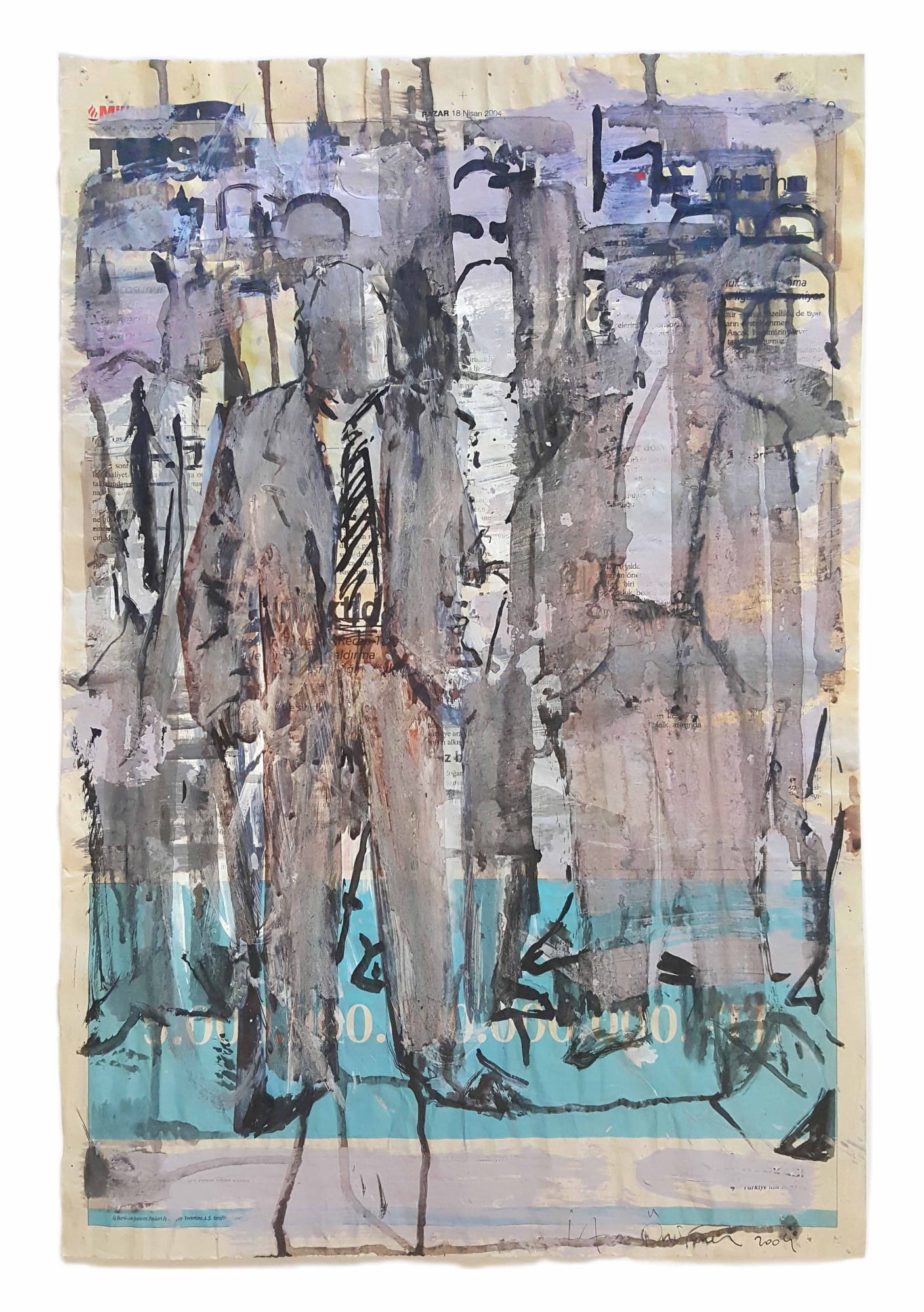 Acrylic on newspaper