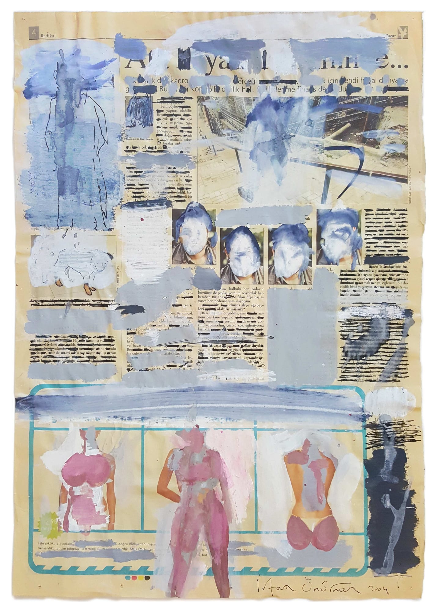 Acrylic on newspaper