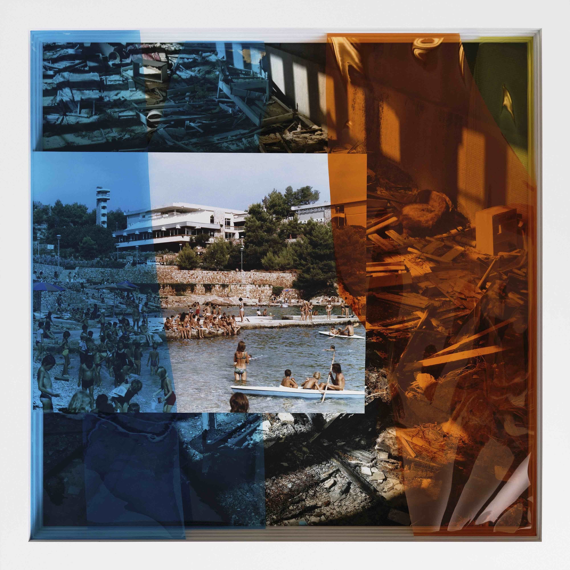 Inkjet prints on archival paper mounted on aluminum composite panels, colour correction filters