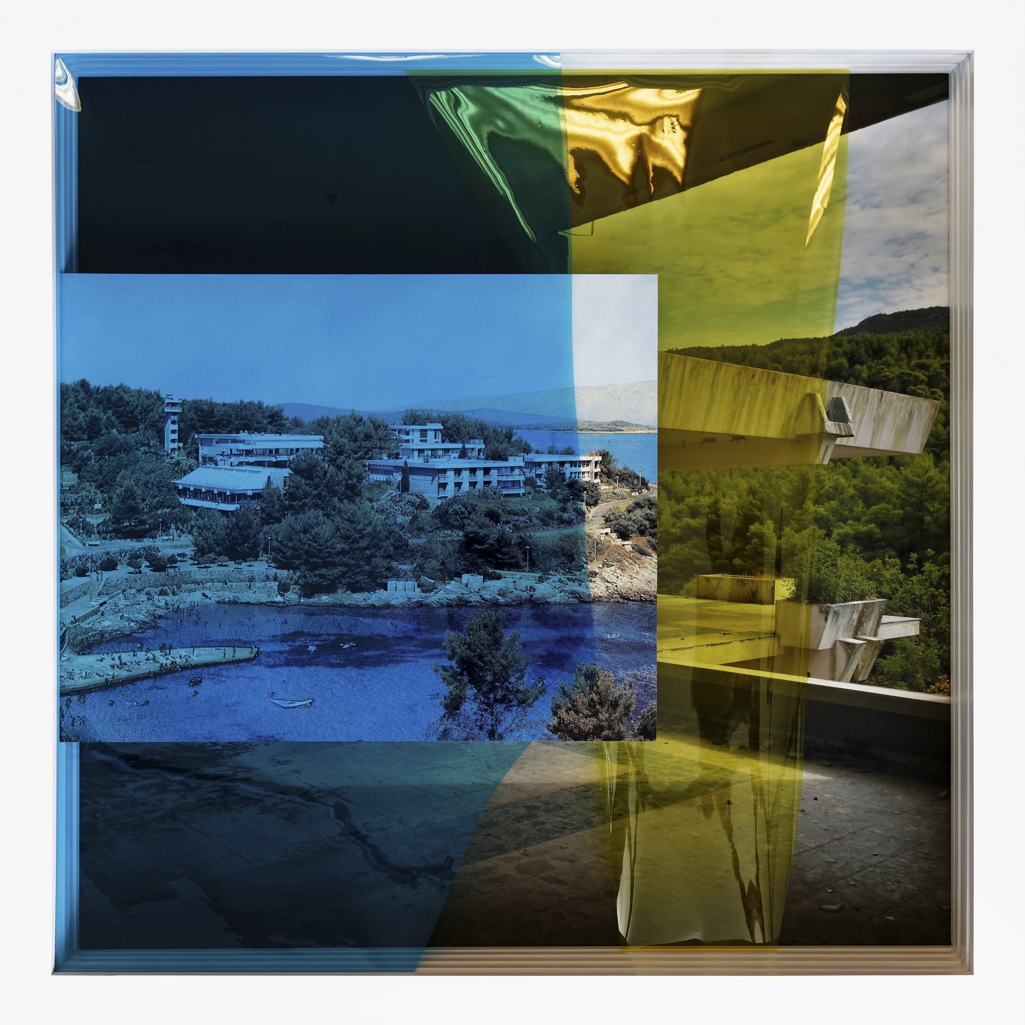 Inkjet prints on archival paper mounted on aluminum composite panels, colour correction filters