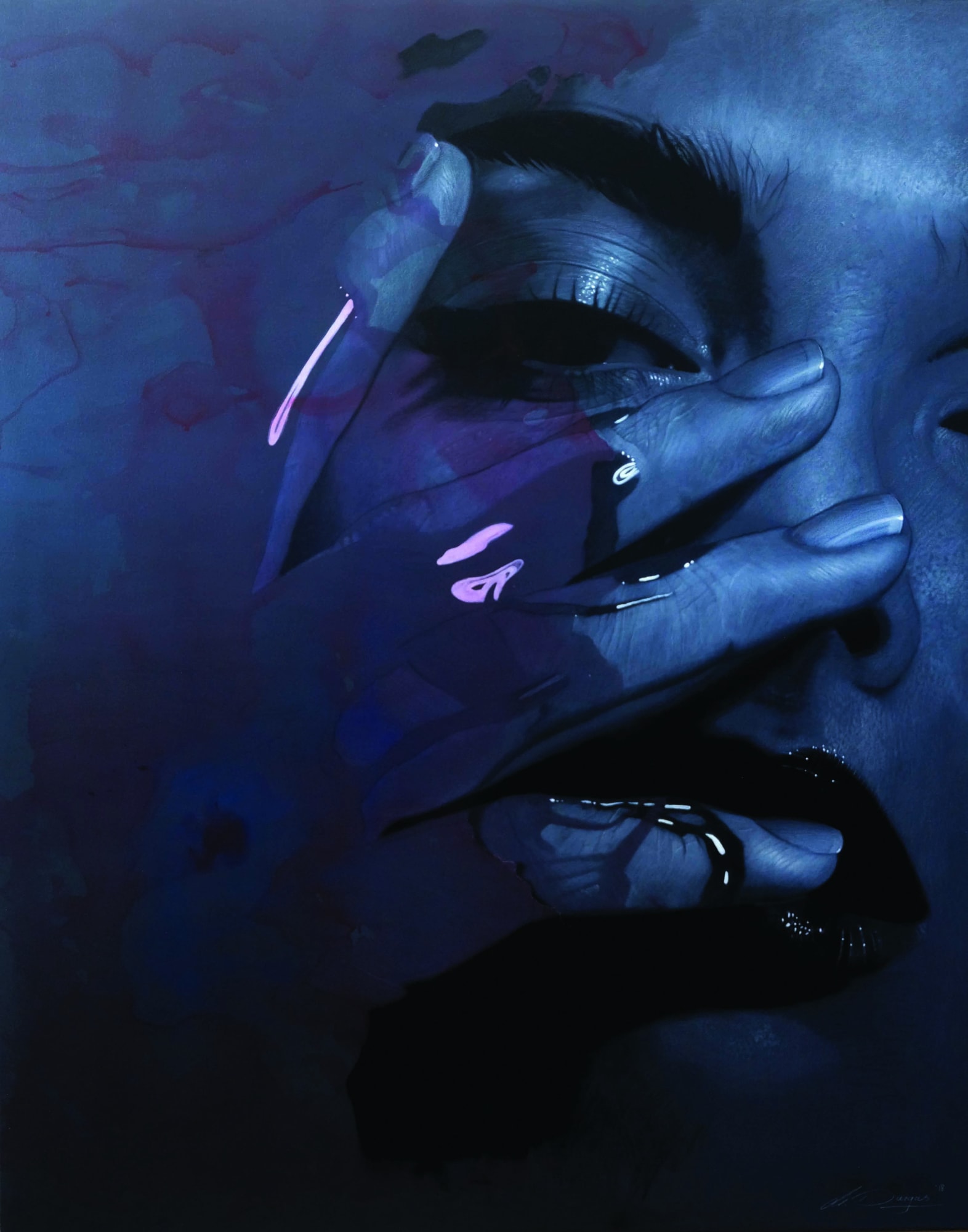 charcoal and acrylic on canvas