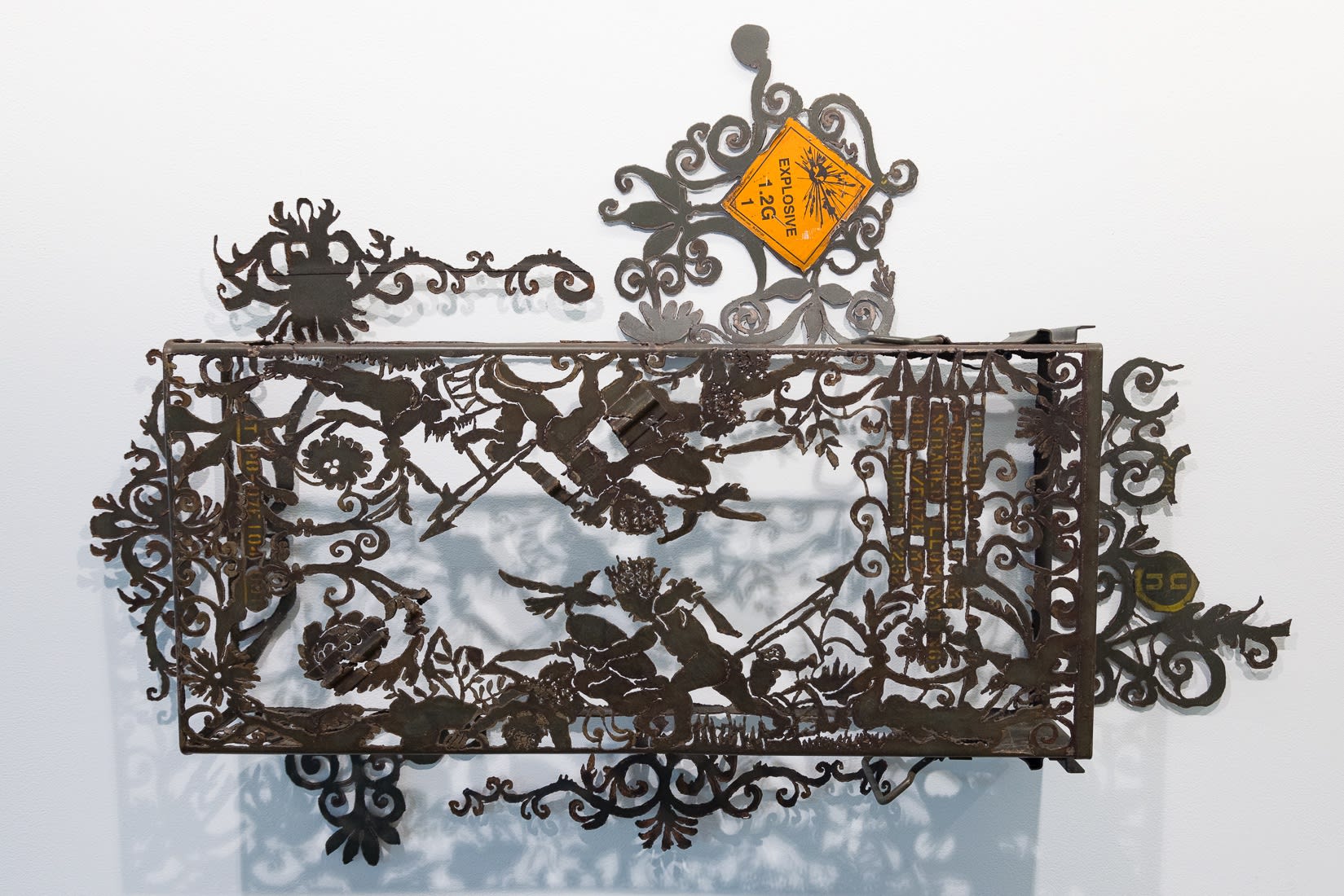 INFRARED ILLUMINATION, 2011 Plasma cut steel ammunition box