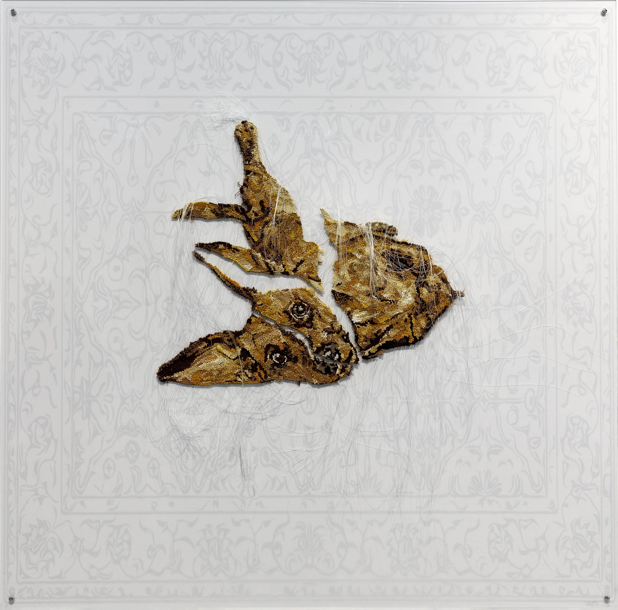 FN technique weaving, hand-woven fishline, wool