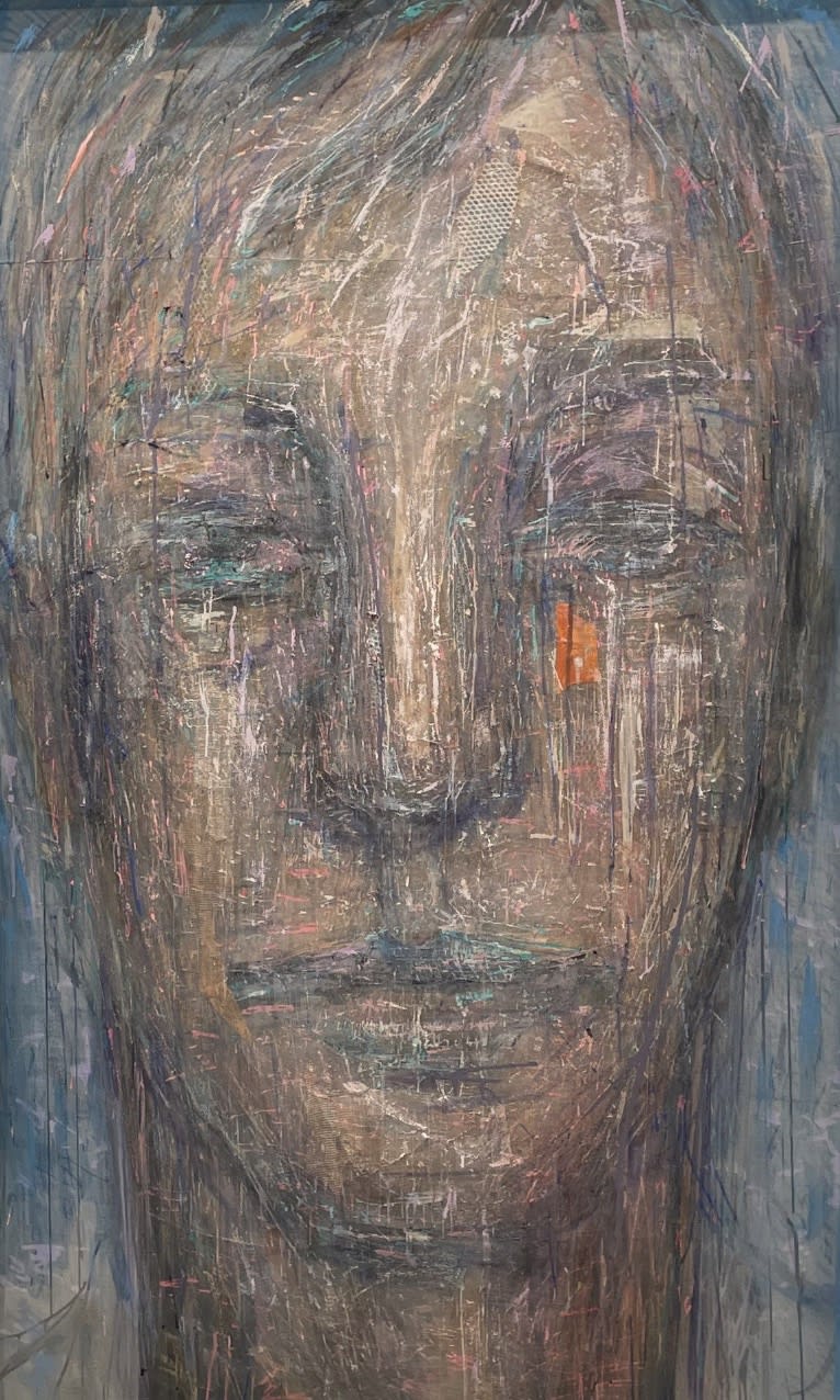 Painting on three layered tulle