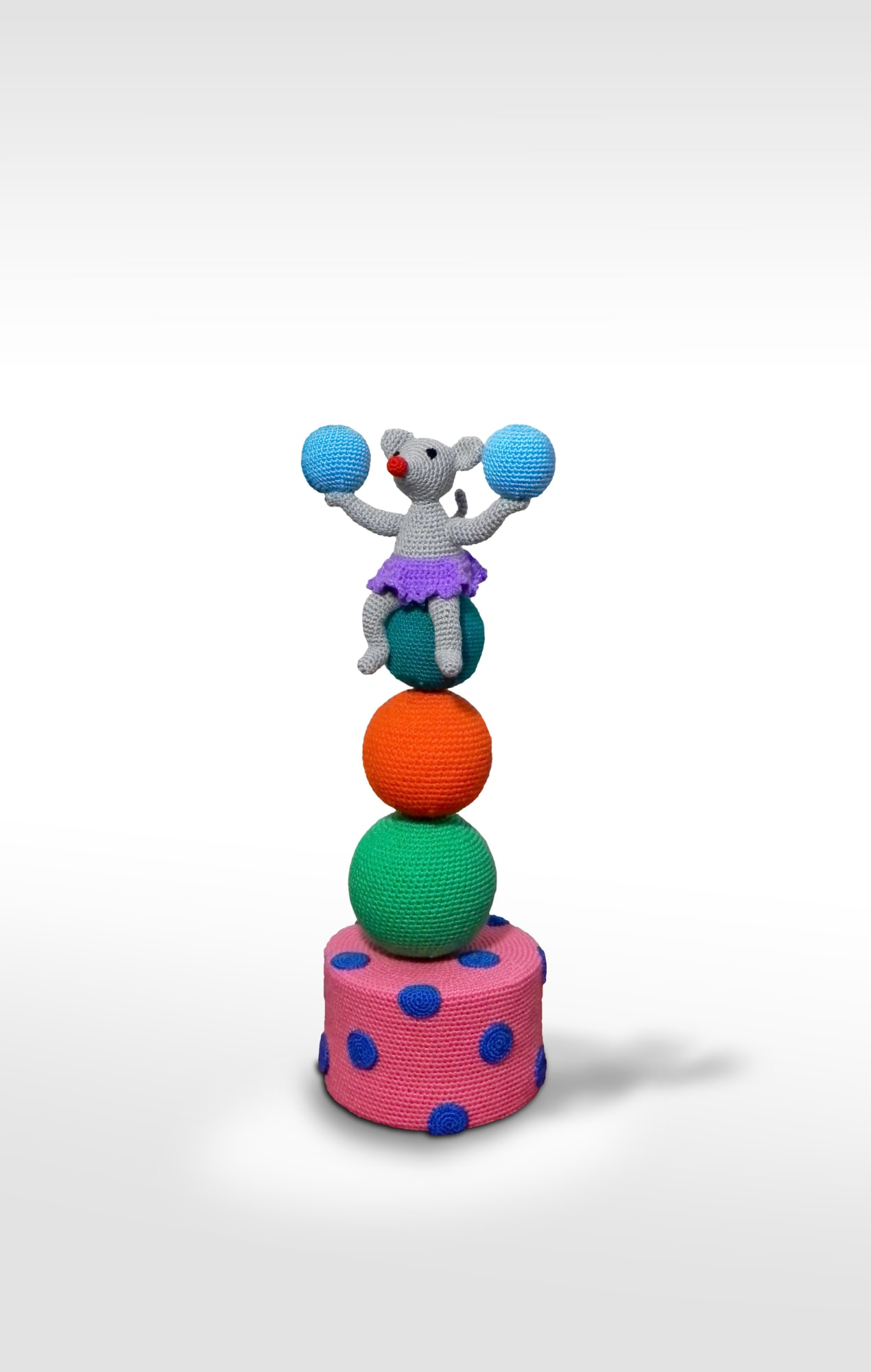 Acrylic yarn, cotton filling, wire; crochet