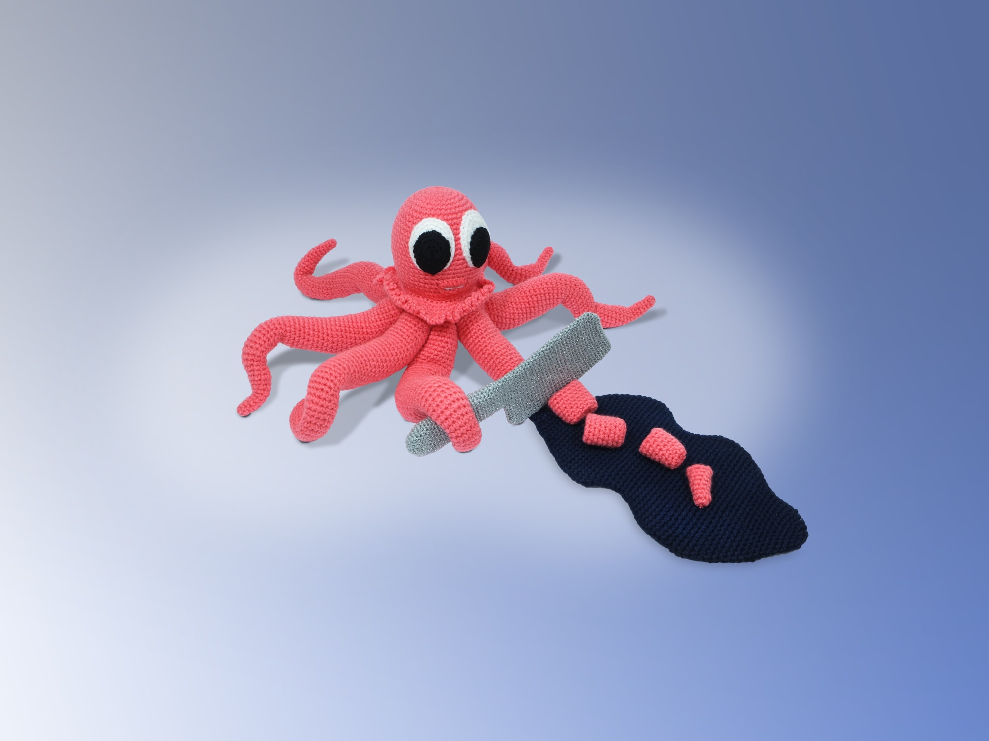 Acrylic yarn, cotton filling, wire; crochet