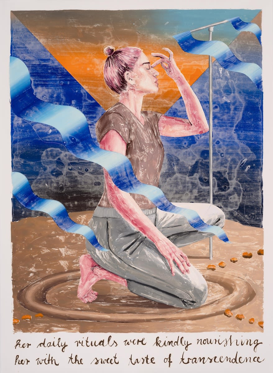 Monotype, oil color on paper