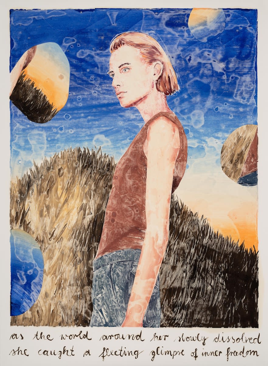 Monotype, oil color on paper