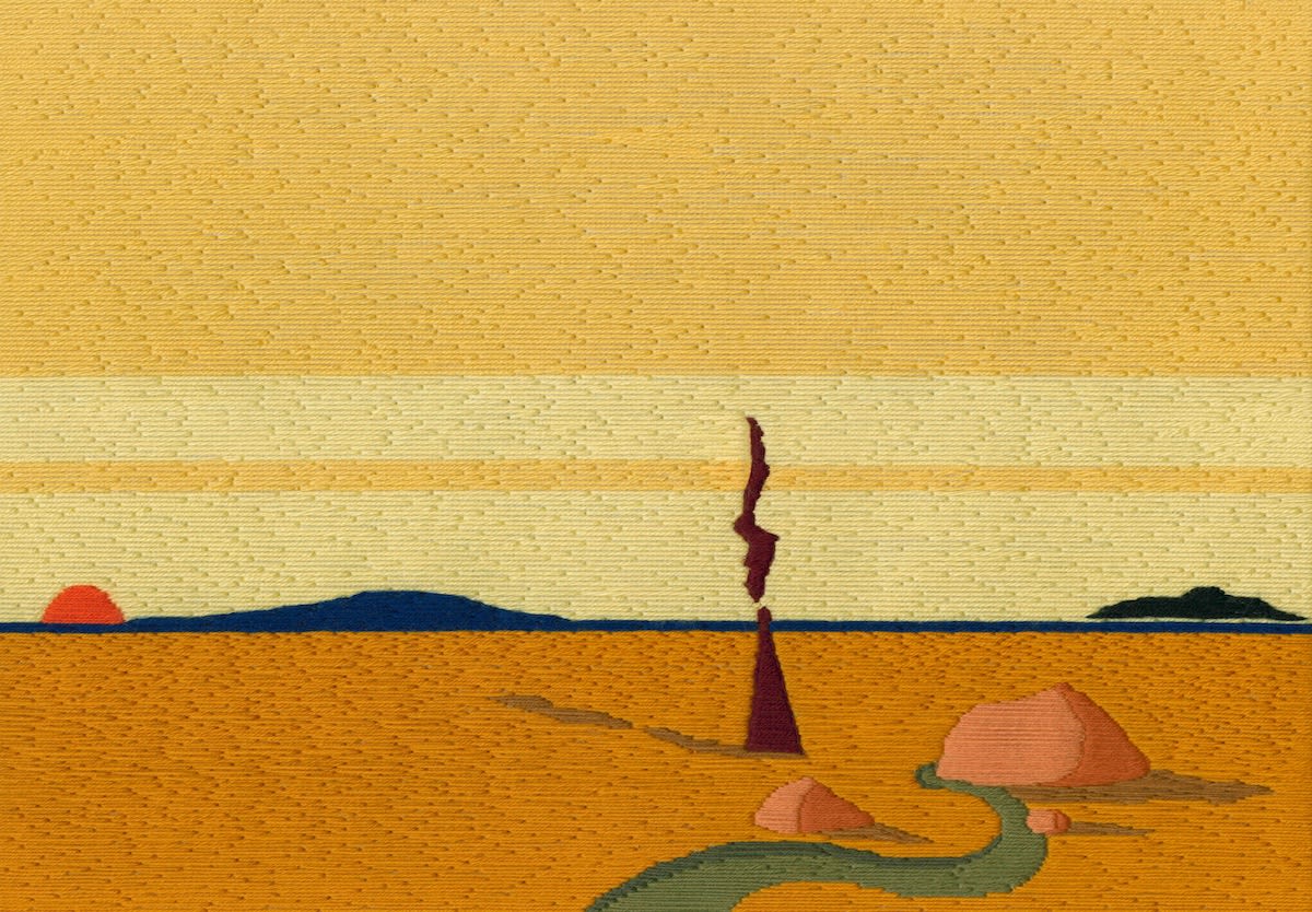 Wool and cotton needlepoint tapestry