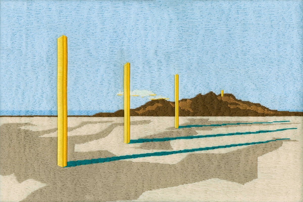 Wool and cotton needlepoint tapestry