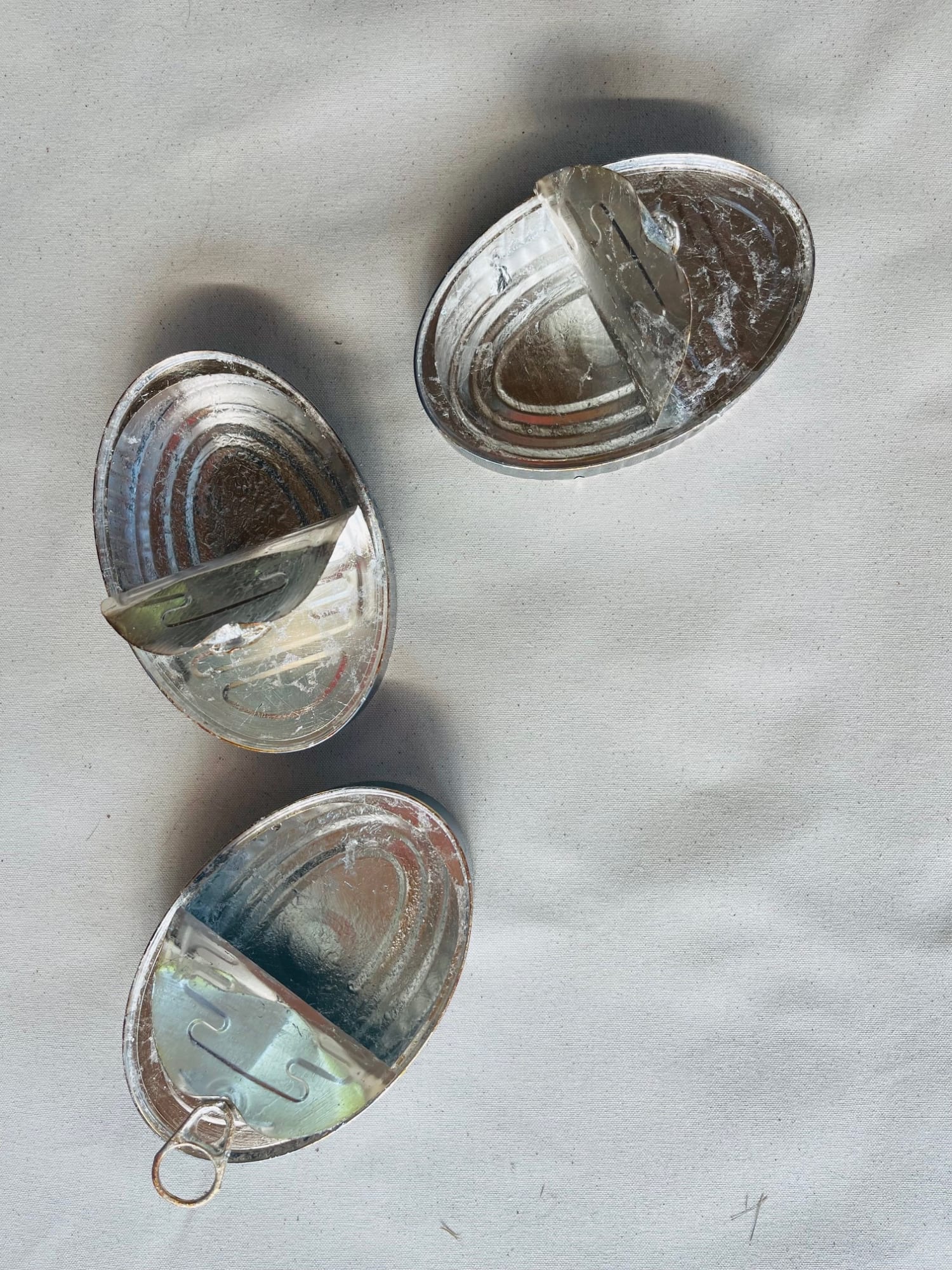 Untitled, 2021 Silver on tin, Sizes variable