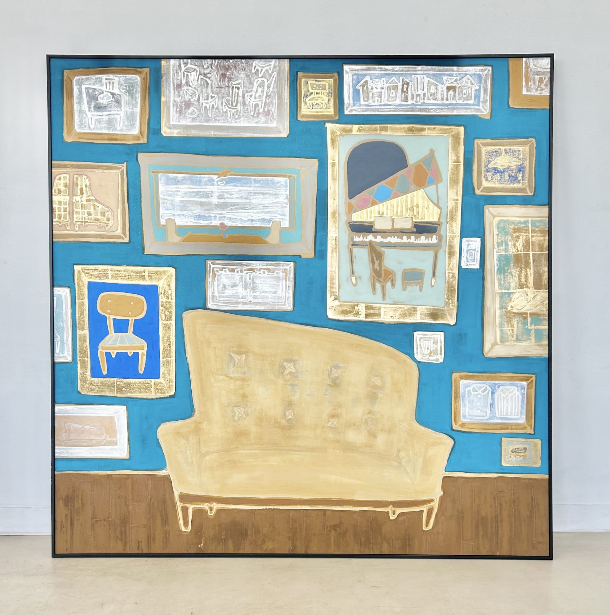 Washi Paper, Mica, Glue, Crayon, and Ink