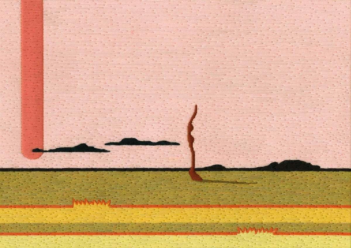 Guided by the wood of the tree, 2022 Wool and cotton needlepoint tapestry