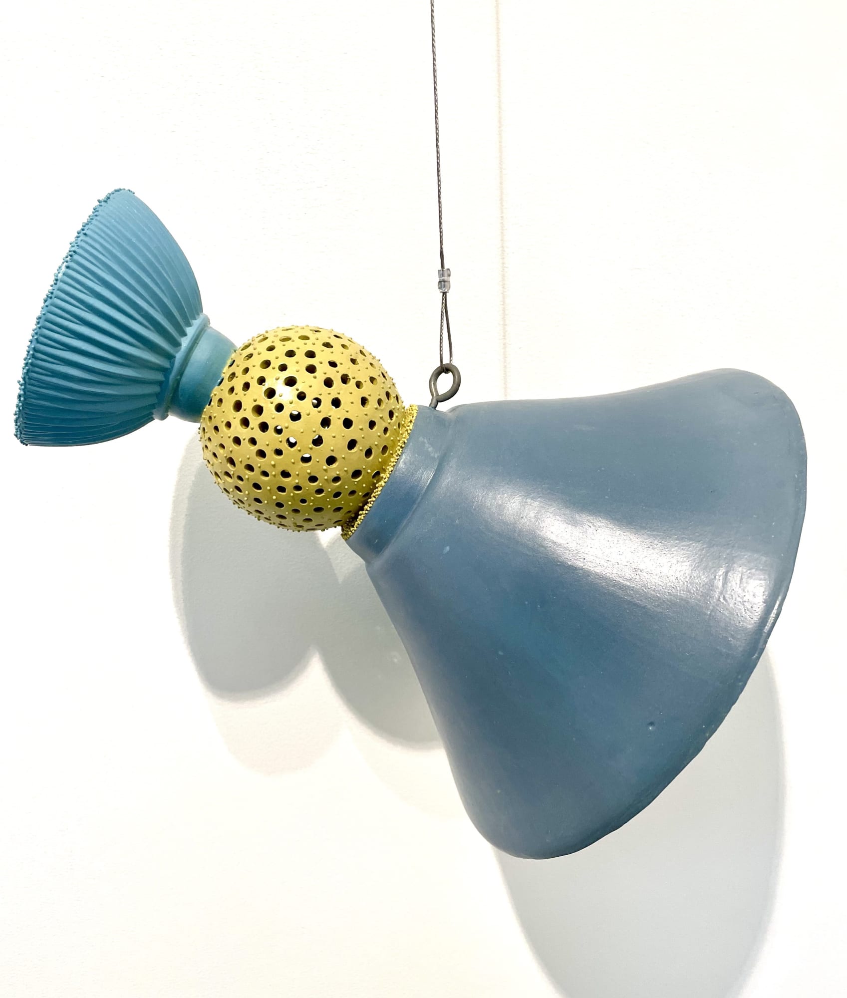 Silence Magical Thinking (Blue Frosted Blue with Green-Yellow), 2009 Slip-cast and handbuilt ceramics, pigmented clay, glaze, plastic, wax