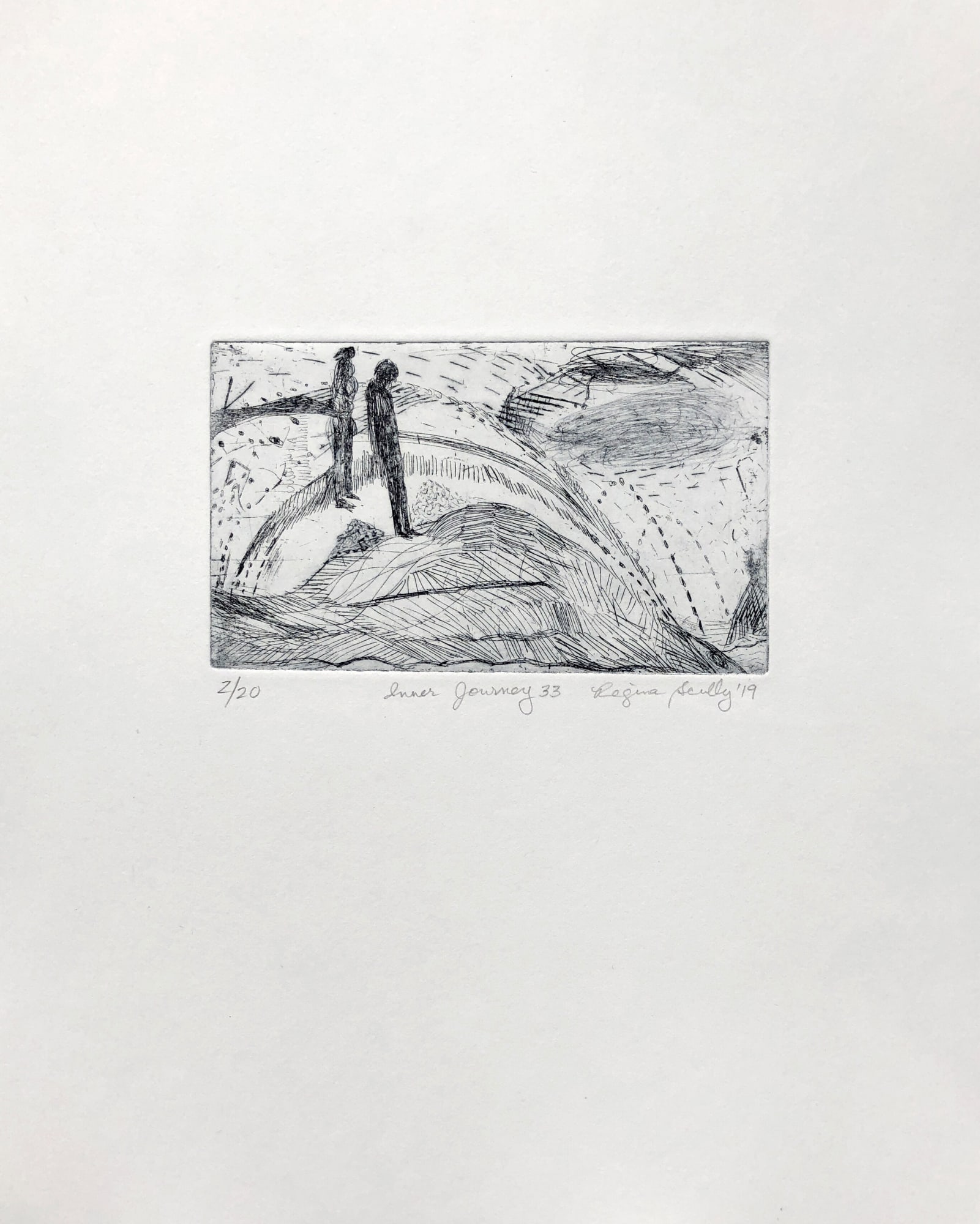 Inner Journey 33, 2019 Etching on Stonehenge cotton rag paper