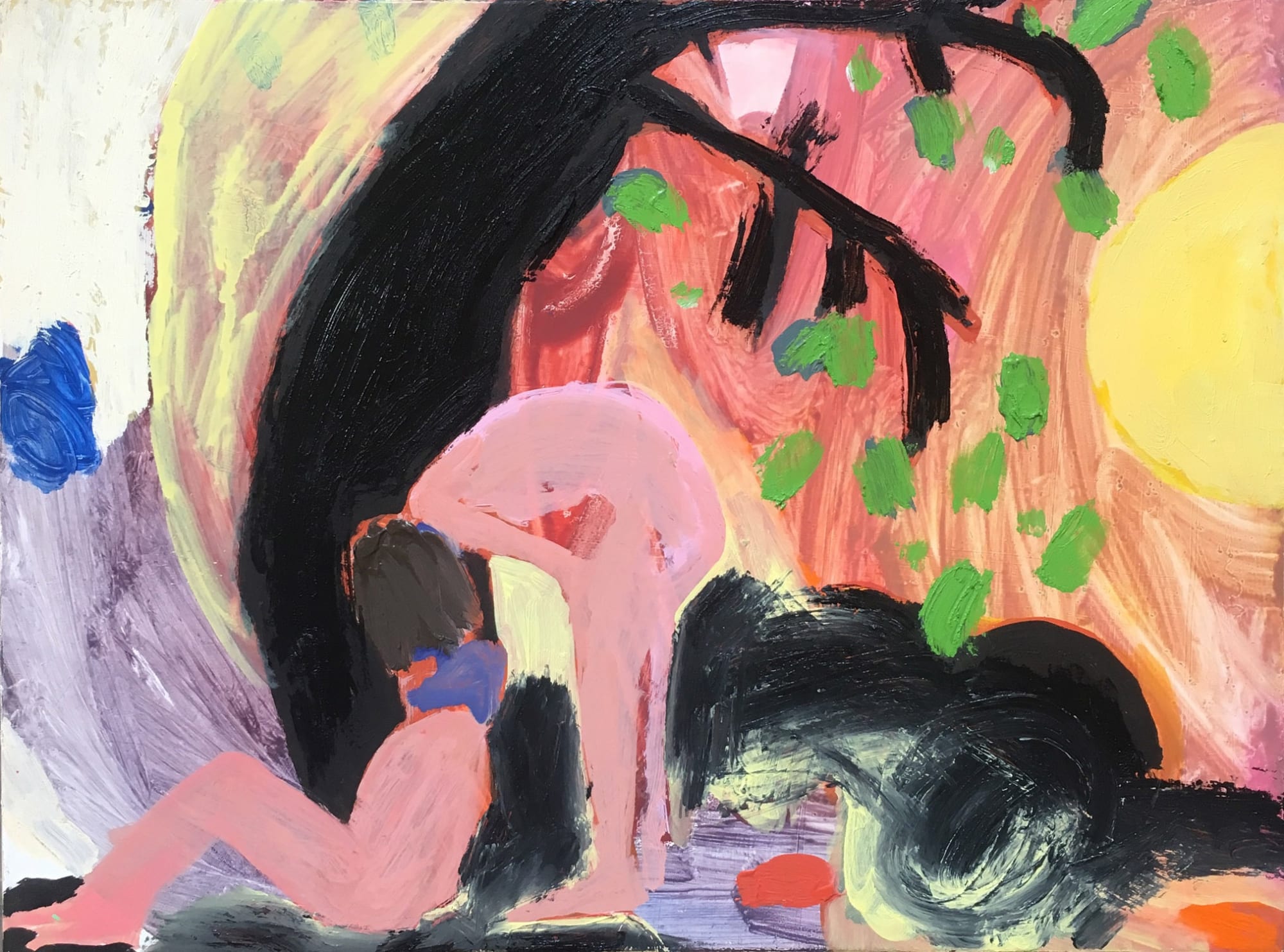 Feeding, 2019 Oil and oil stick on panel