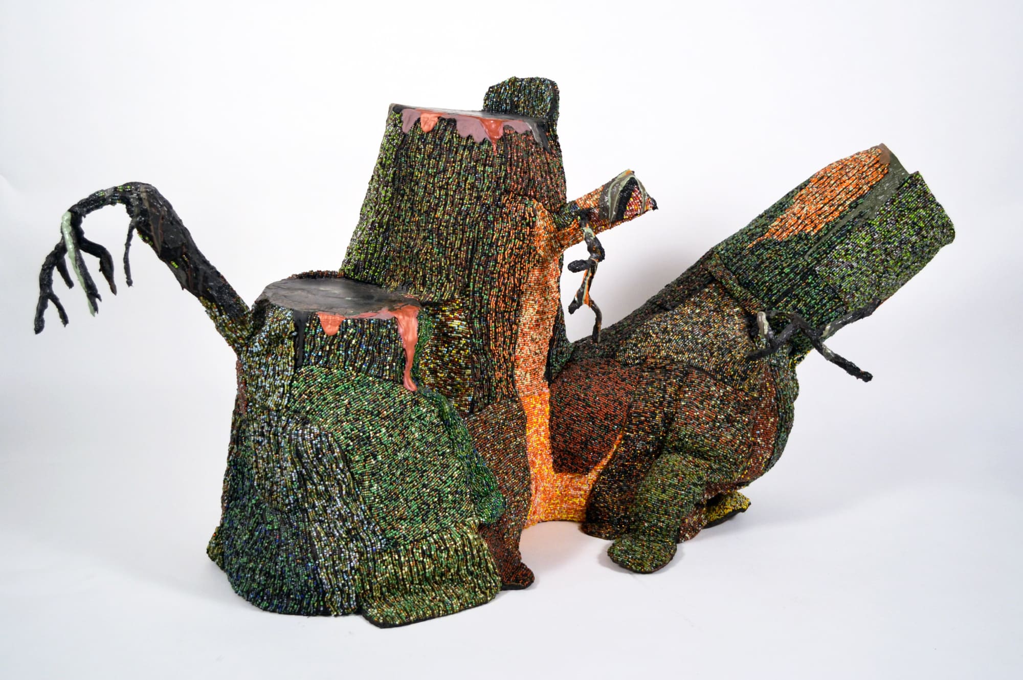 Tree, 2012 Wood, fabric, thread, glass beads, acrylic paint, and mixed materials