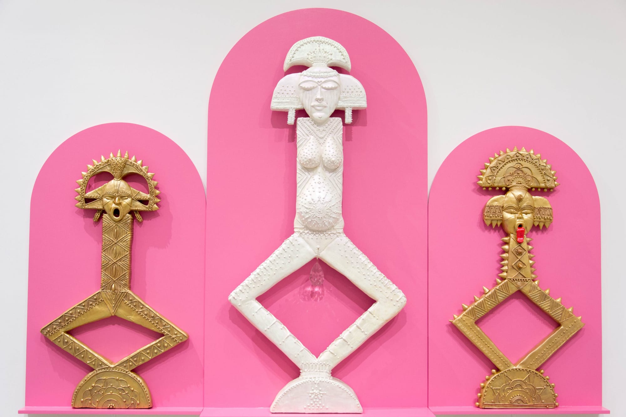 Abortion Goddess, 2016-18 Foam, epoxy, paint, wire, glass, MDF