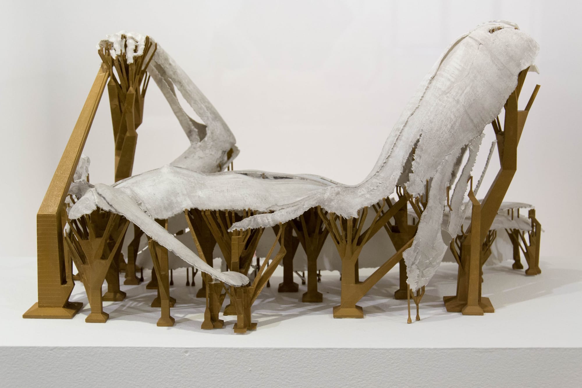 Machines for Suffering VII, 2018 variant 3D print (laser-sintered nylon) from 3D scan, gesso, acrylic pigment