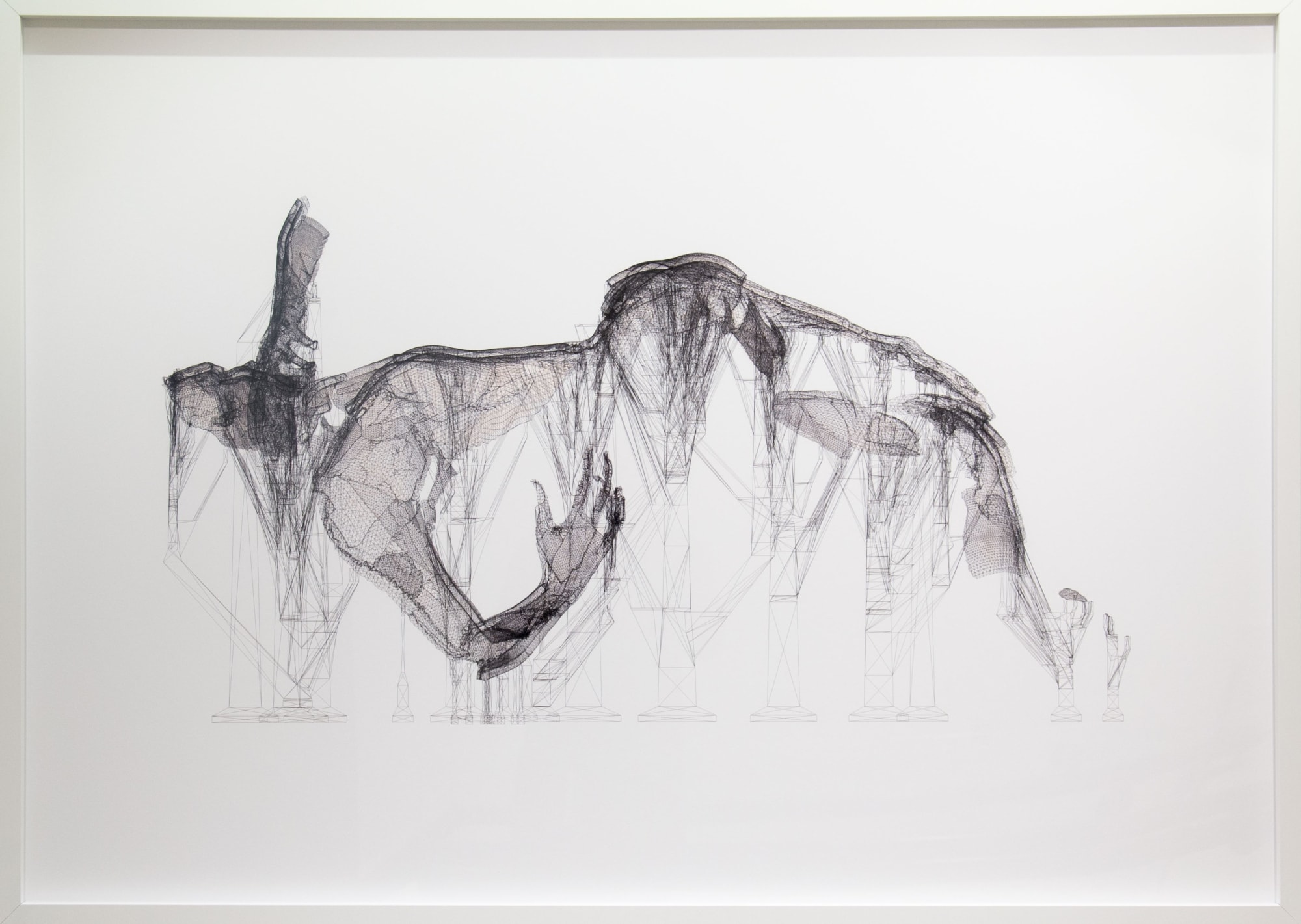 Machines for Suffering I: Blueprint, 2018 Framed archival chromogenic print on Hahnemule Photo Rag Paper, with watercolor