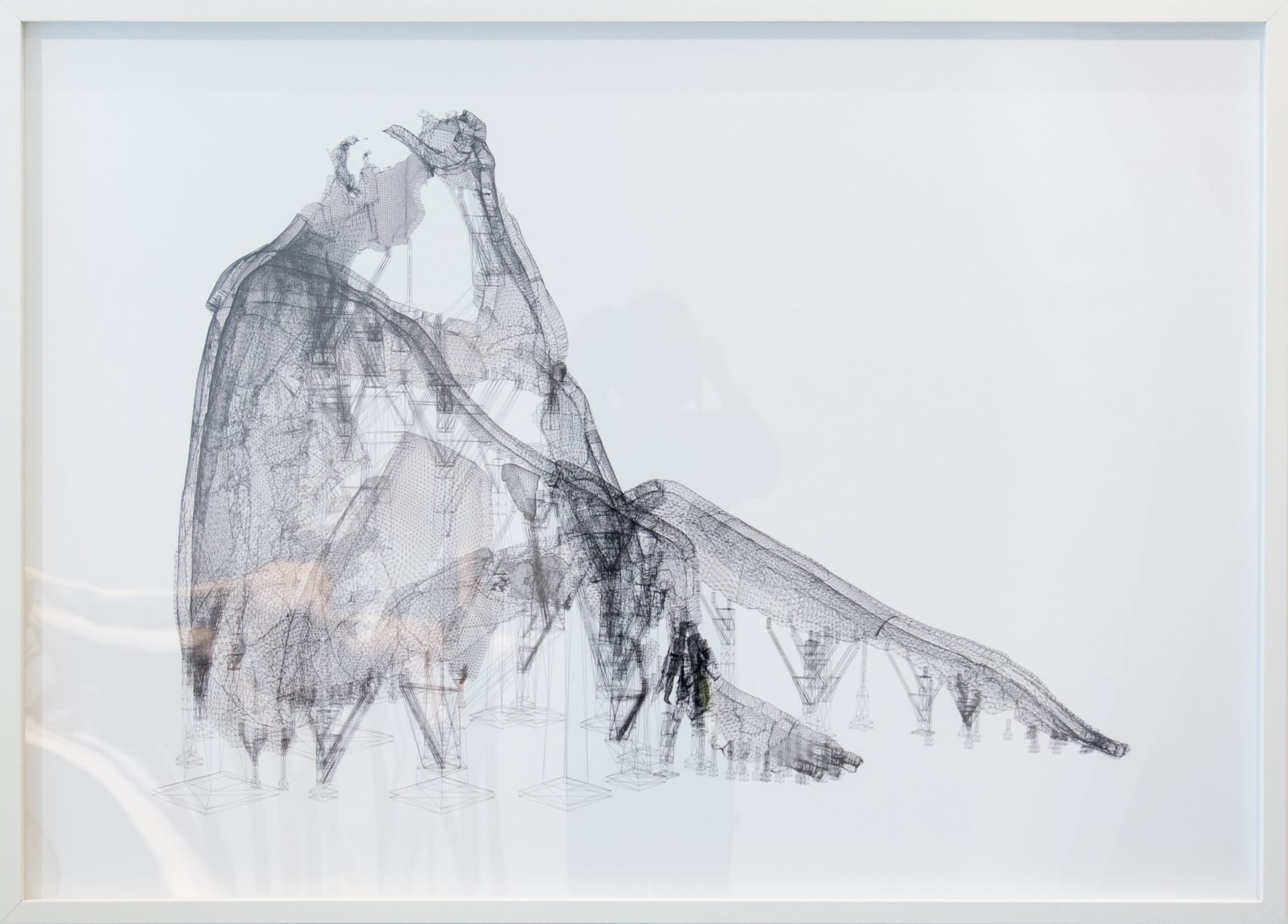 Machines for Suffering V: Blueprint, 2018 Framed archival chromogenic print on Hahnemule Photo Rag paper, with watercolor