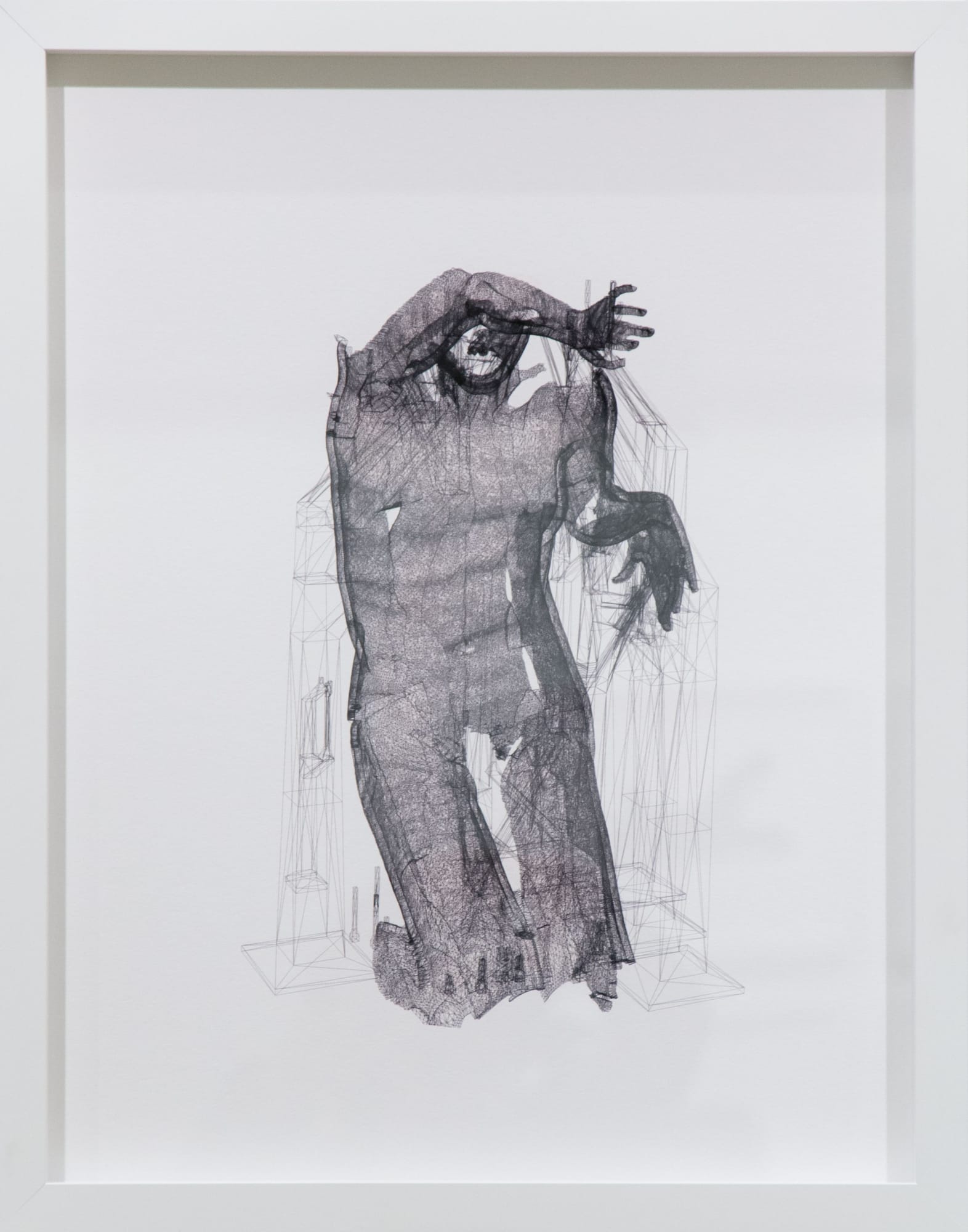 Machines for Suffering XII: Blueprint II, 2018 Framed archival chromogenic print on Hahnemuhle Museum Etching paper with watercolor