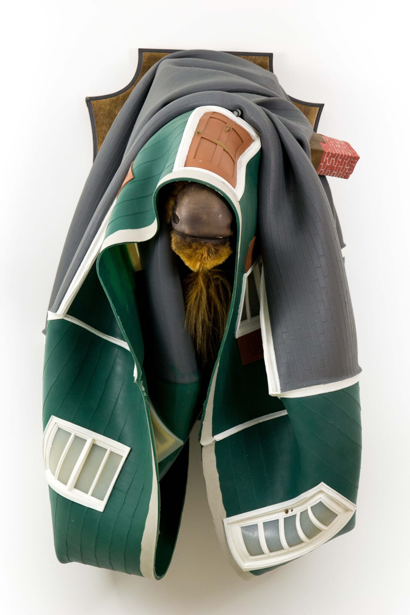 Loyal Order, 2009 Wood plaque, synthetic moose head, platinum silicon rubber