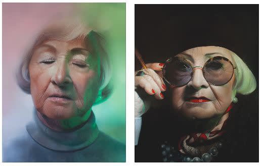 A head full of dreams, Diptych, 2016 signed and dated verso oil on canvas