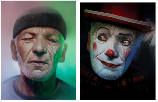 Looking Back, Diptych, 2016 signed and dated verso Oil on canvas