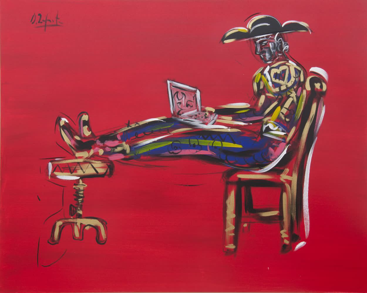 Surfing, 2014 on recto Acrylic on canvas