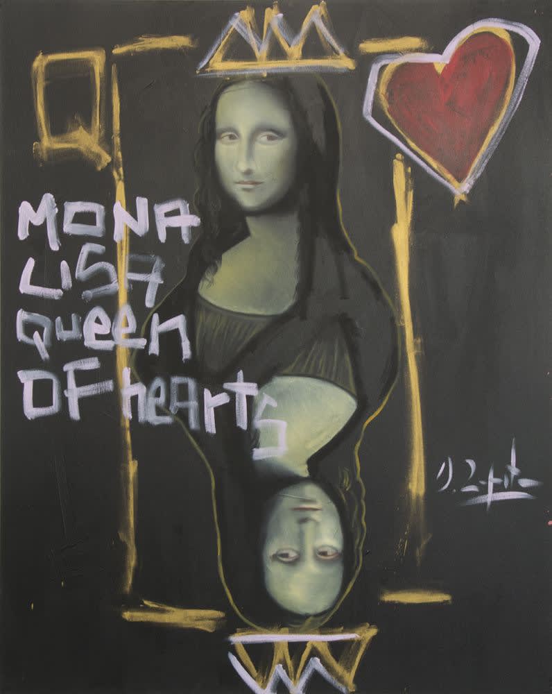 Mona Lisa Queen of Hearts, 2014 on recto Acrylic on canvas
