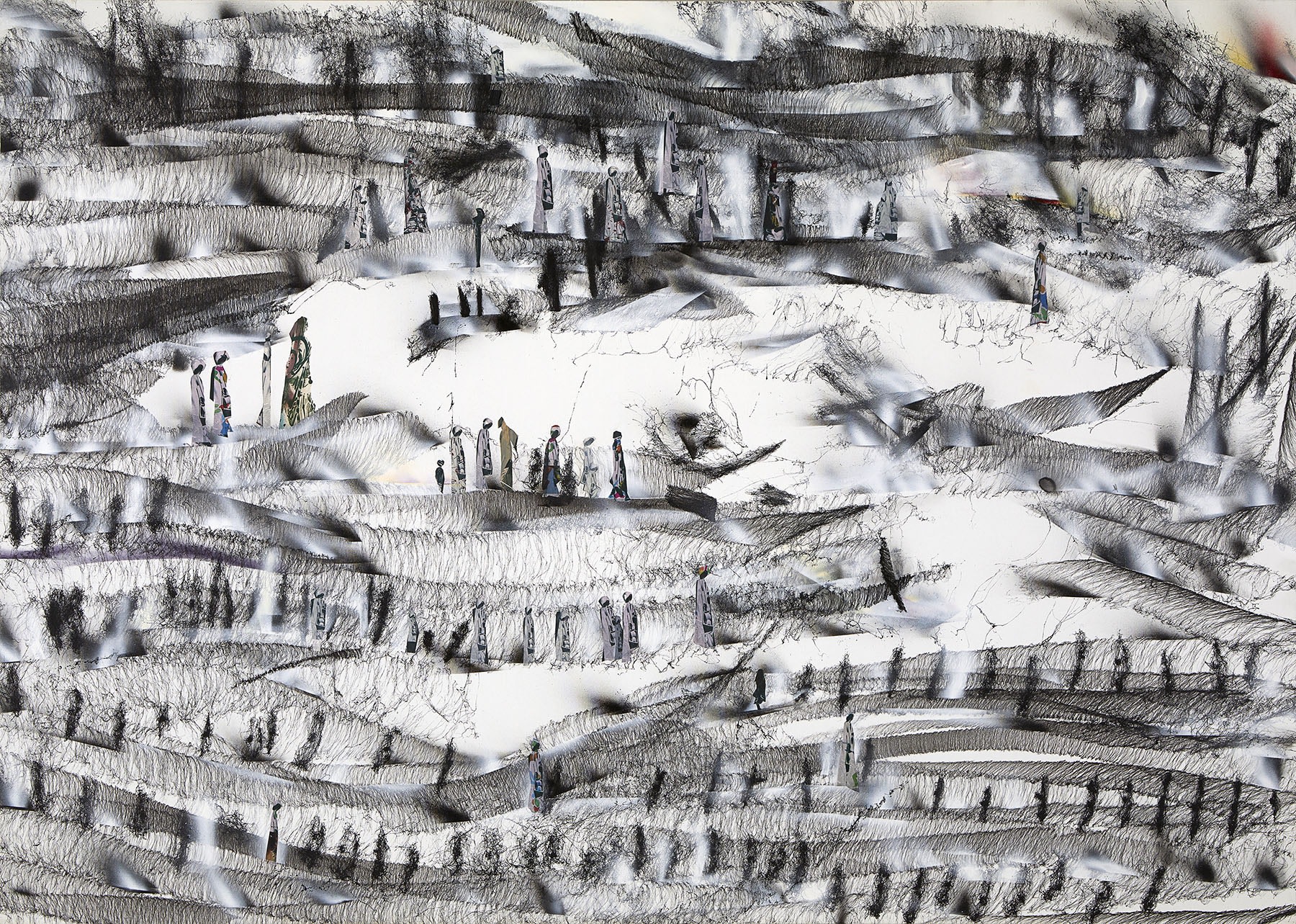 Mindscape 26, 2019 Artwork is signed on the back Acrylic and transparencies on canvas