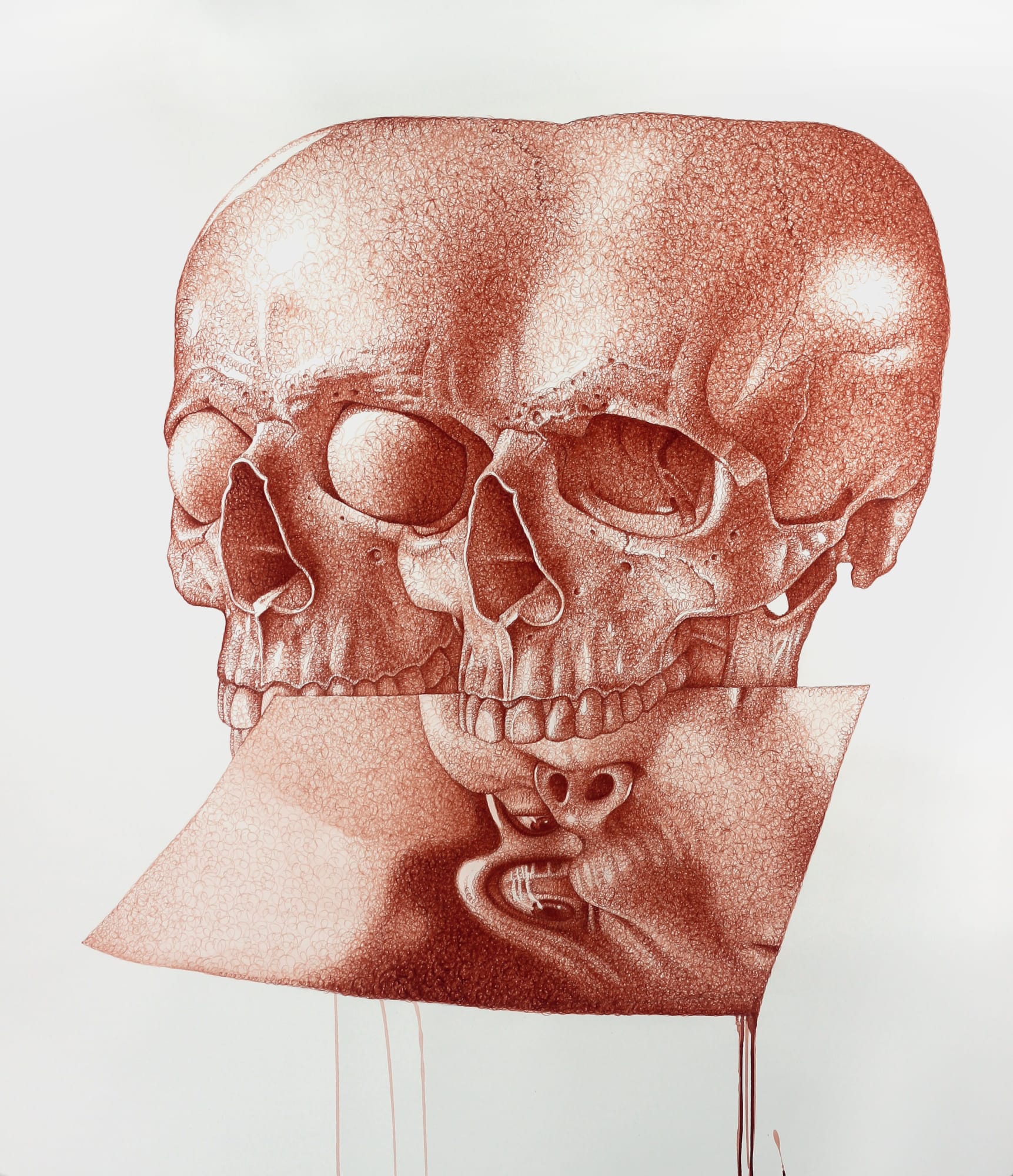 Left eyed right eye, right eyed left eye acrylic on paper 150 x 130cm 2022