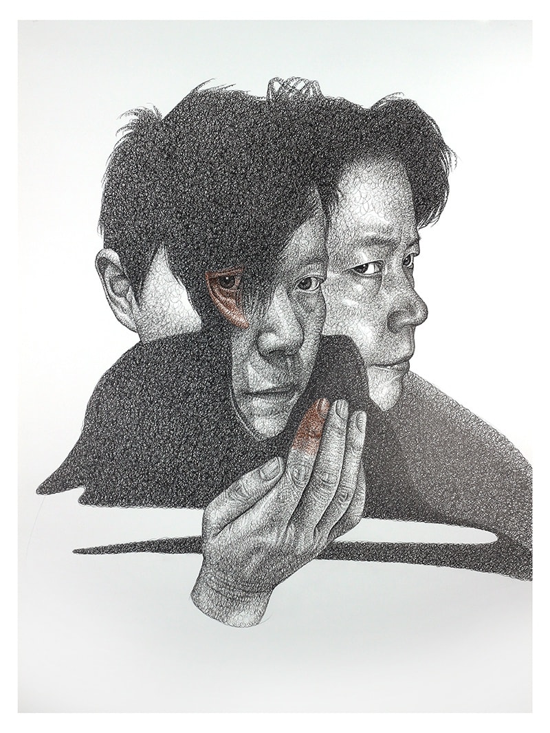 I'm listening pen on paper 110 x 80cm 2022