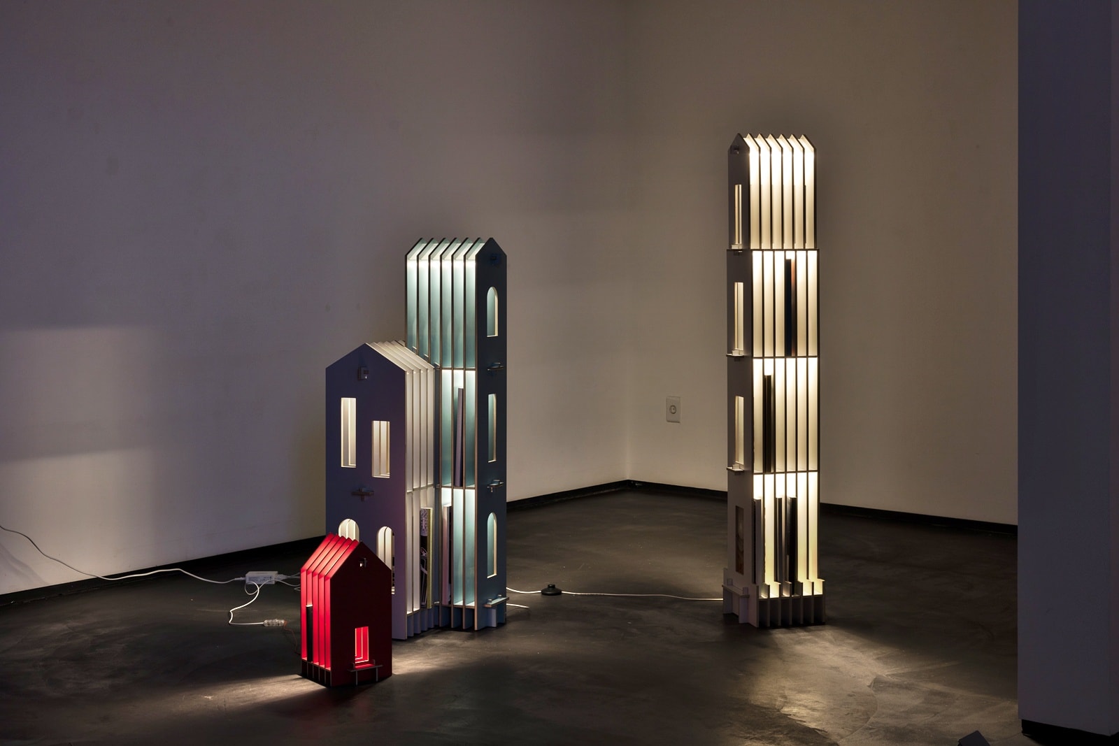 Book rest lamp Series mixed media variable installation 2020