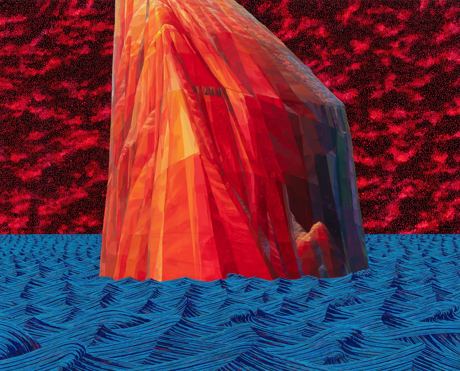 AHN DOOJIN Orange Stone oil and acrylic on canvas 130 x 162cm 2021