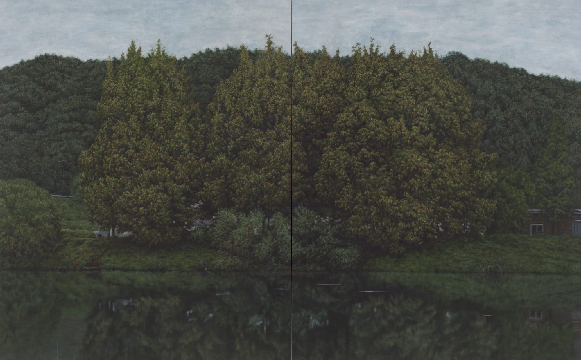 LEE HYUNHO Facing each other colored on hanji 162 x 260cm 2018