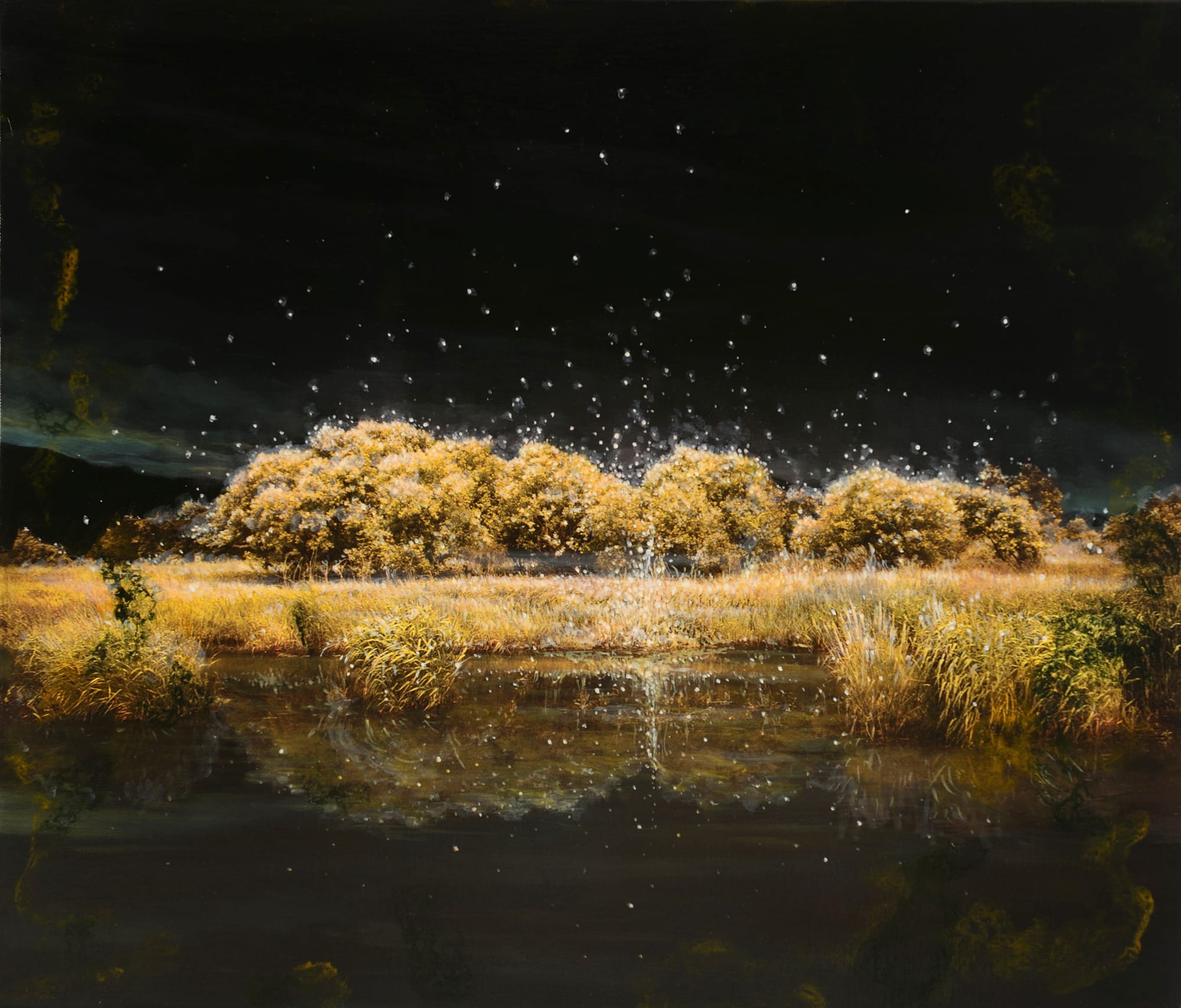 Unknown Artist-Aug 22nd 19 mixed media on canvas 45 x 53cm 2019