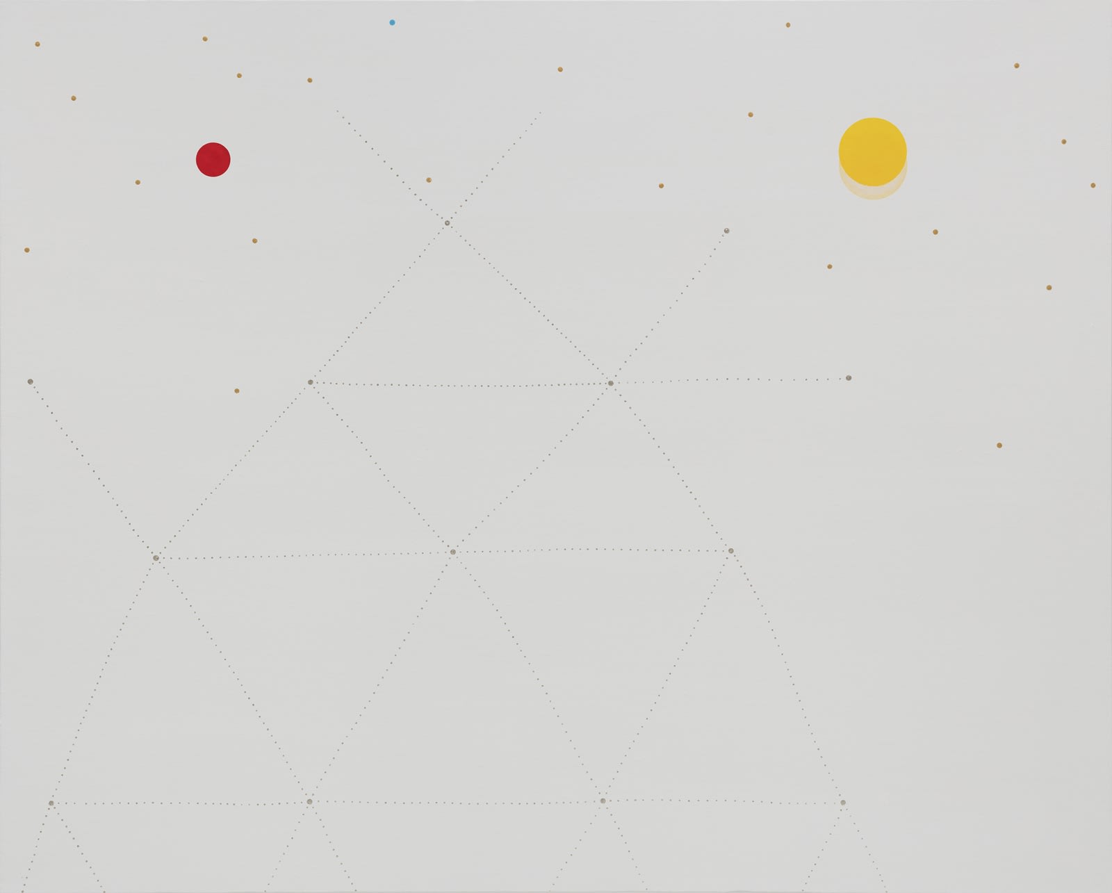 The world between the sun and the moon pigment on canvas 130 x 162cm 2019