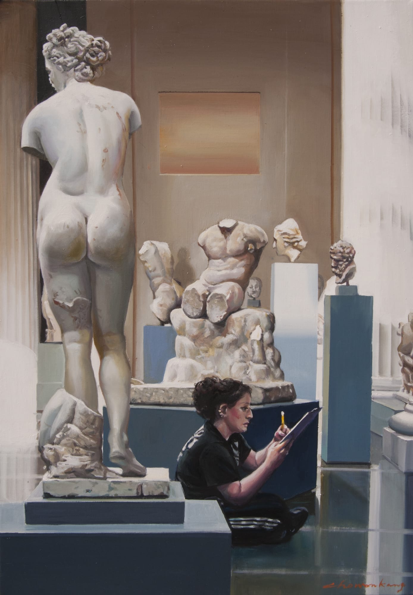 Ways of Seeing-Drawing girl oil on canvas 72.7 x 53cm 2018