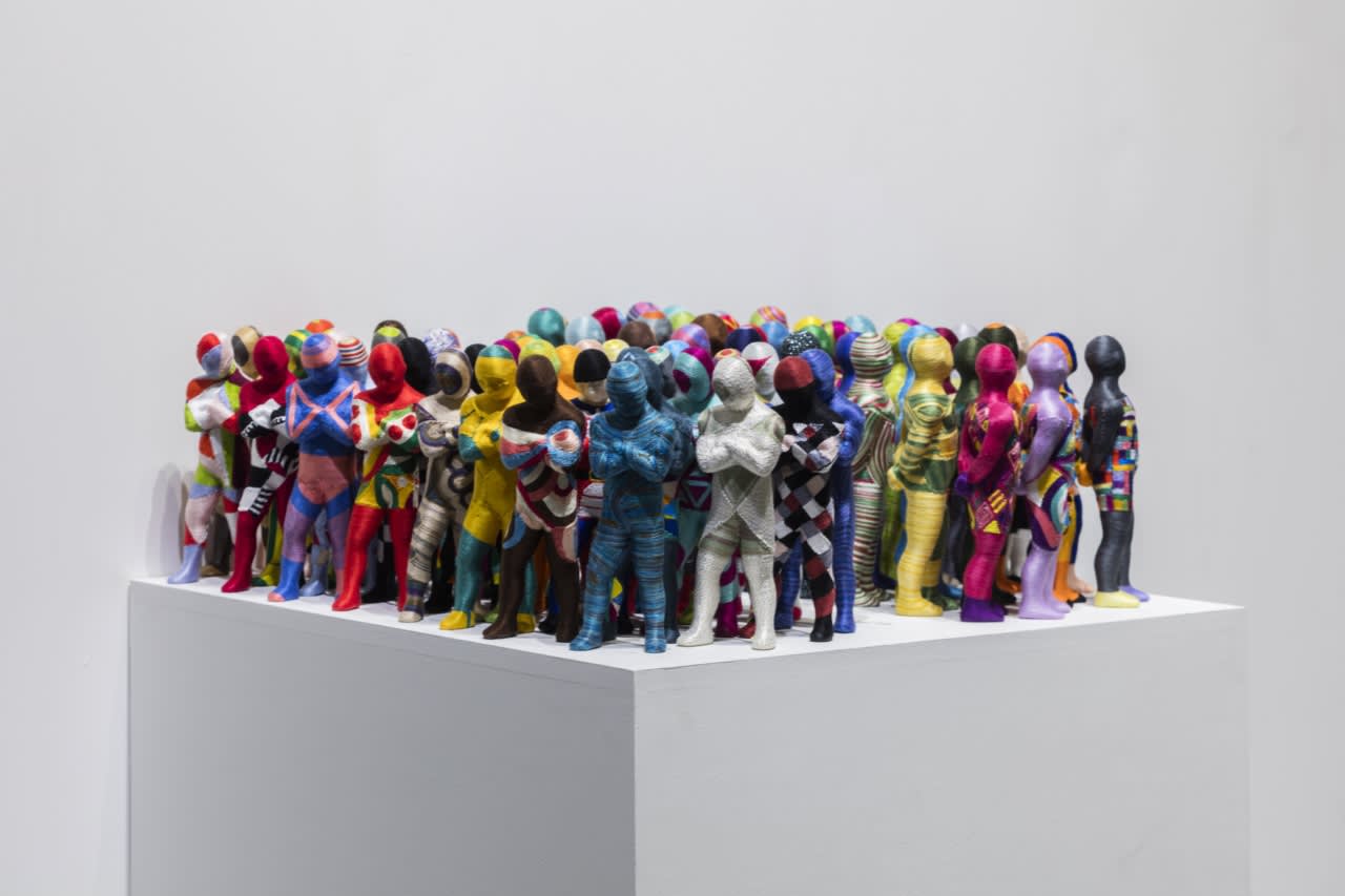 LEE JUN Bystander mixed media 24 x 2 x 3cm (each) 2011-2018