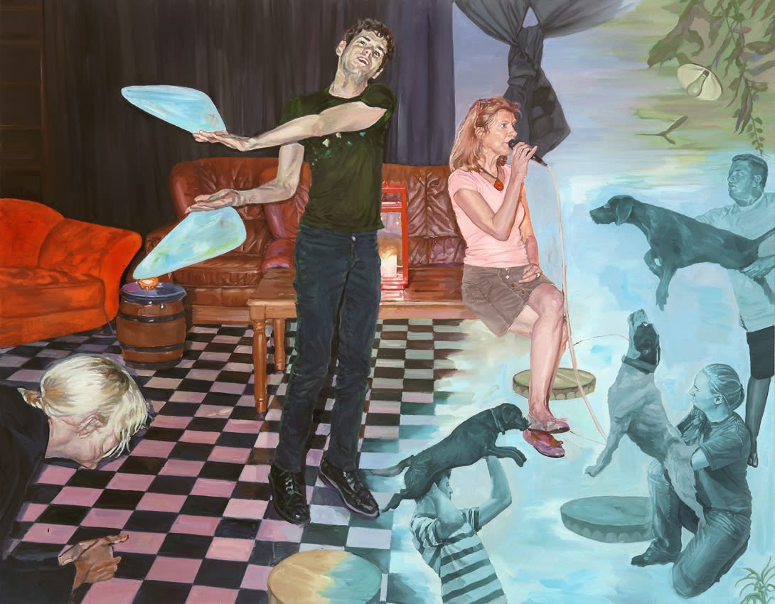 Alternative theater singing woman oil on canvas 130.3 x 162.2cm 2017