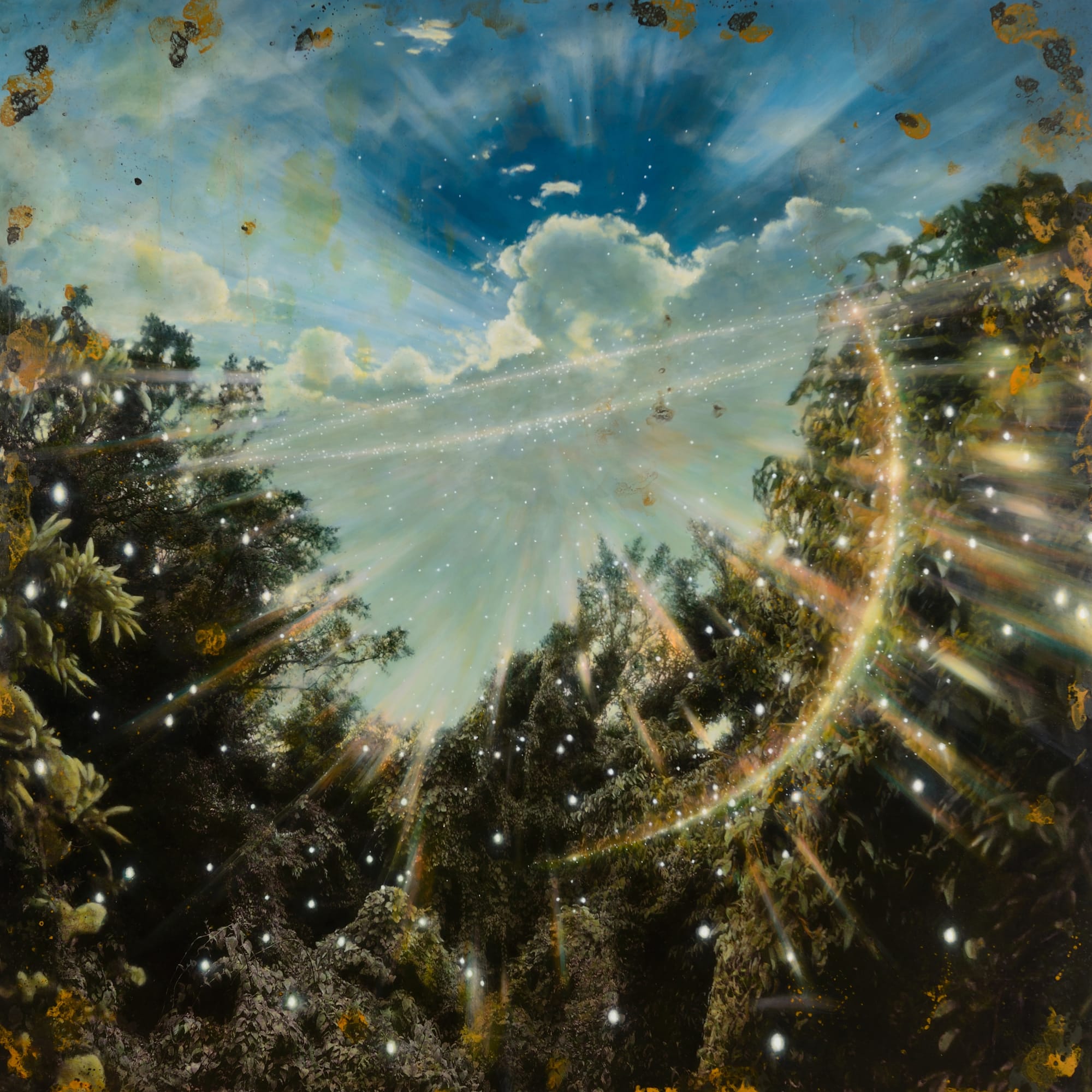 Unknown Artist-Aug 9th 16 mixed media on canvas 145 x 145cm 2016