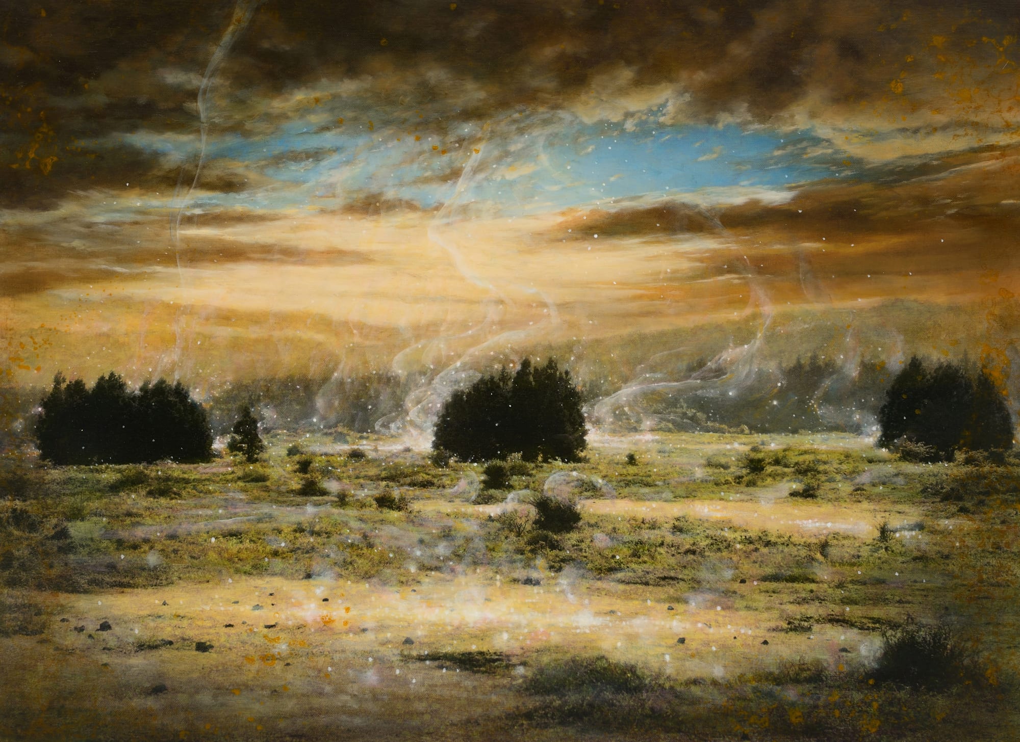 Unknown Artist-Dec 8th 16 mixed media on canvas 53 x 72.7cm 2016