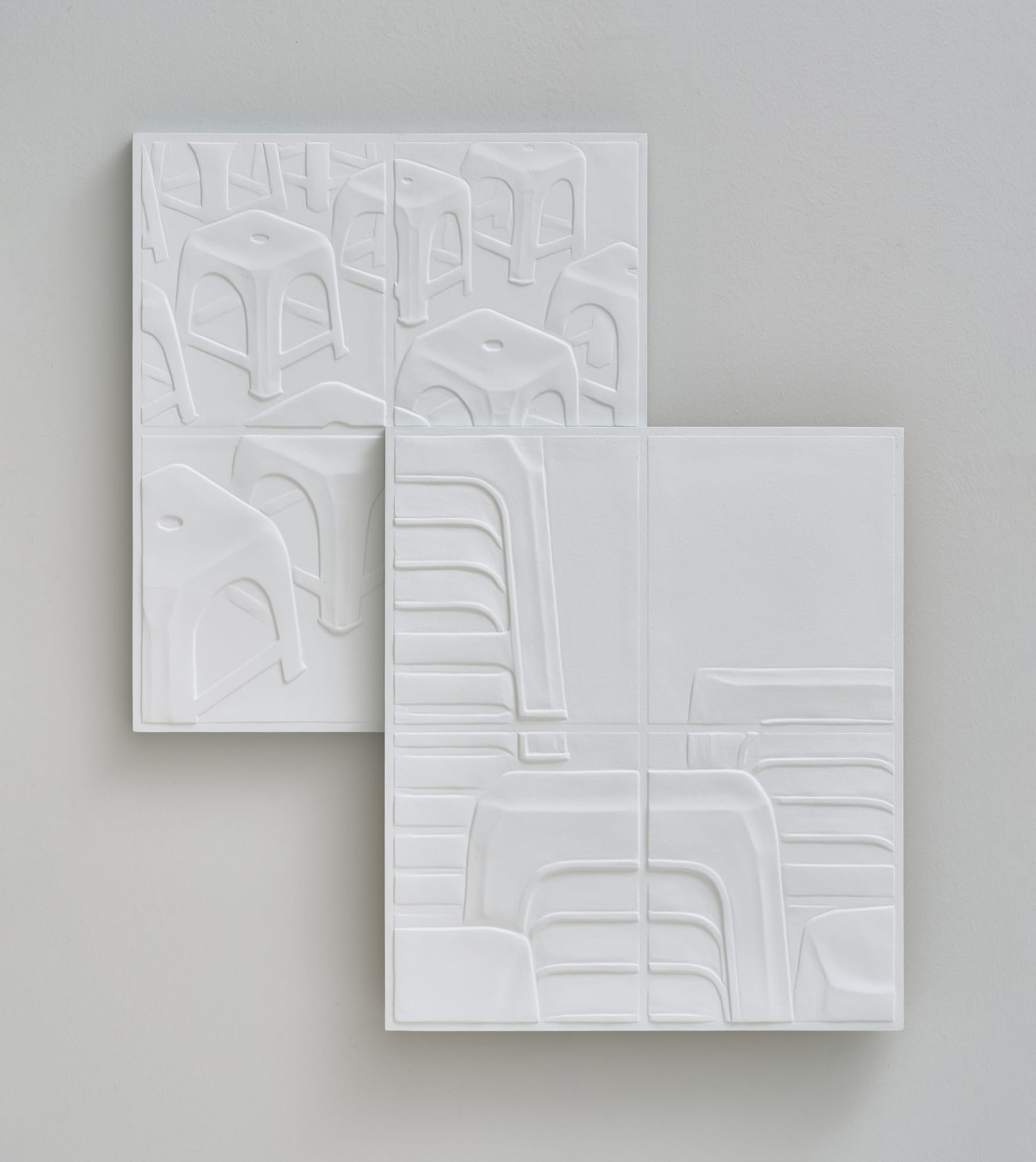 KIM JEEYEON Layered Place Putty and Paint on Plywood 79.5 × 68.2cm 2025
