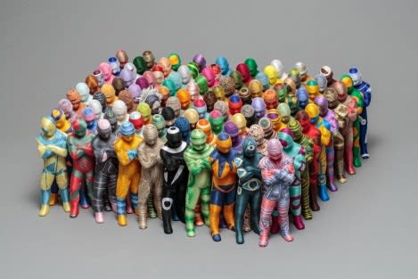 LEE JUNE Bystander Thread on plastic cast 24 x 5 x 4cm 2012-Now