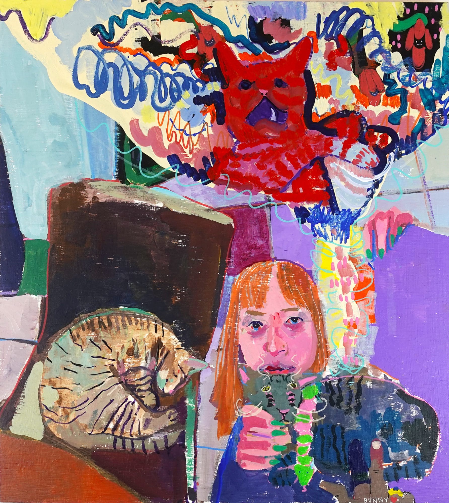 Jason Correia Off With Their Heads, 2023 Acrylic on panel 26h x 24w in