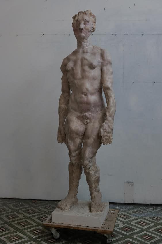 Bruce M. Gagnier - Mrs Petit, 2009, Hydrocal, 71h x 23w x 17d inches