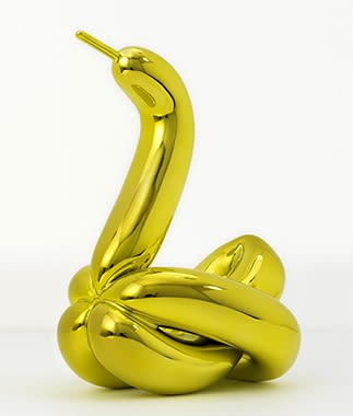 Balloon Swan (Yellow) 8 3/8 x 6 3/8 x 9 3/8 in., Ed. 999