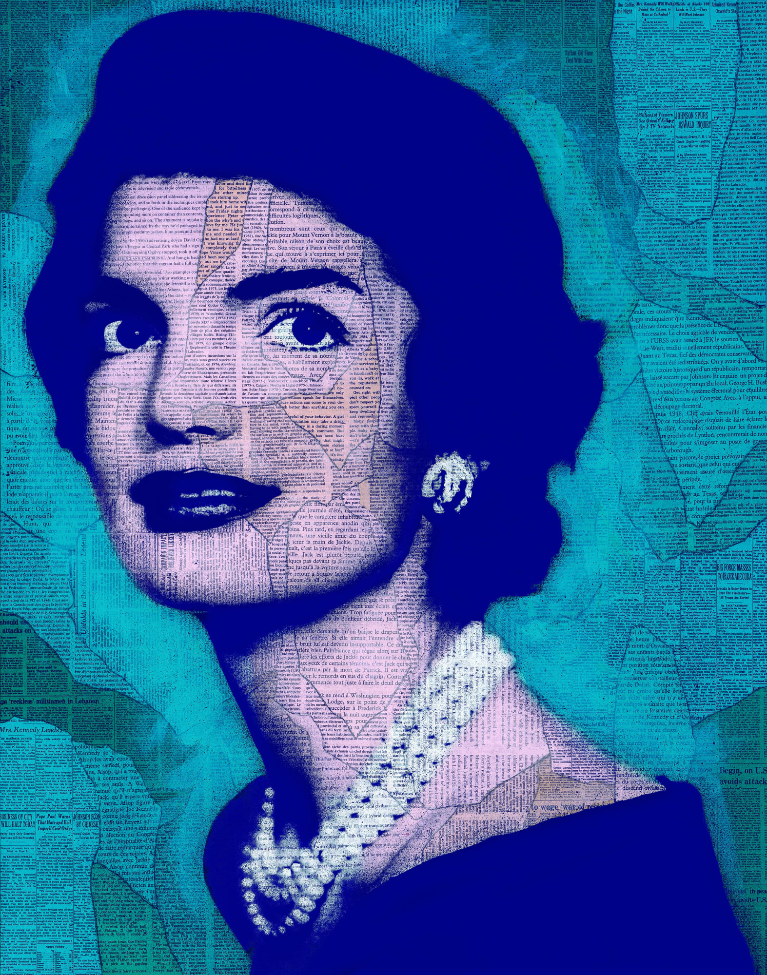 jackie o, bleu, 2016 12 x 9 in., Ed. 10